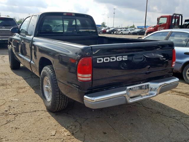 1B7GL22X5YS739179 - 2000 DODGE DAKOTA BLACK photo 3