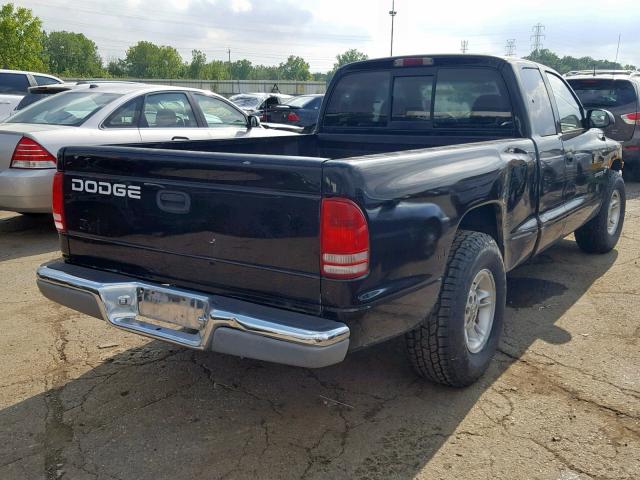 1B7GL22X5YS739179 - 2000 DODGE DAKOTA BLACK photo 4