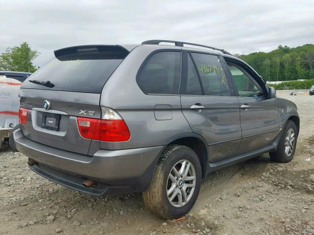 5UXFA13534LU27051 - 2004 BMW X5 3.0I GRAY photo 4