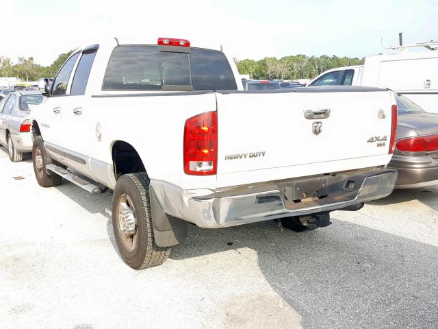 3D7KS28C85G762417 - 2005 DODGE RAM 2500 S WHITE photo 3