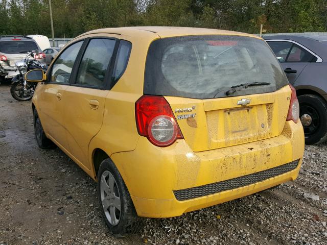 KL1TD66E89B623348 - 2009 CHEVROLET AVEO LS YELLOW photo 3