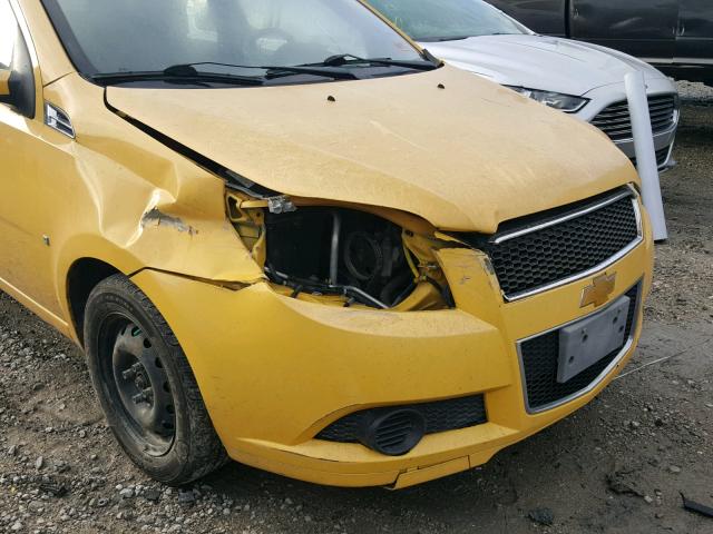 KL1TD66E89B623348 - 2009 CHEVROLET AVEO LS YELLOW photo 9