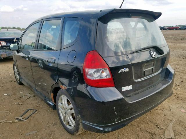 JHMGD37647S024037 - 2007 HONDA FIT S 黑色 照片 3