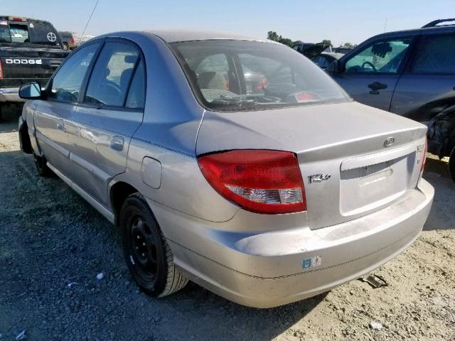 KNADC125346300929 - 2004 KIA RIO SILVER photo 3