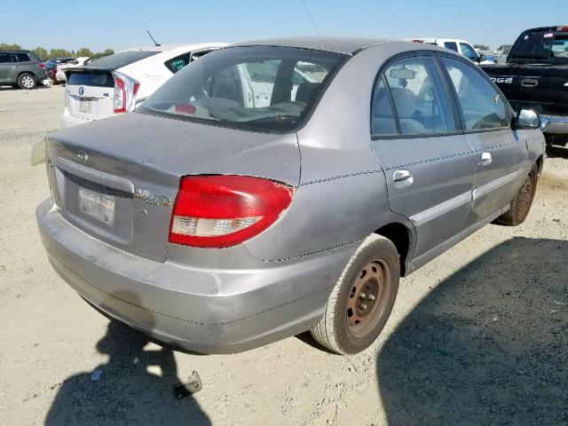 KNADC125346300929 - 2004 KIA RIO SILVER photo 4