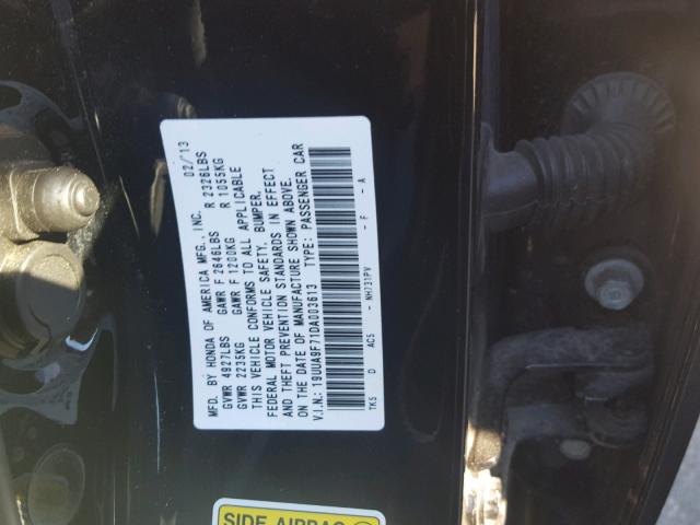 19UUA9F71DA003613 - 2013 ACURA TL ADVANCE BLACK photo 10