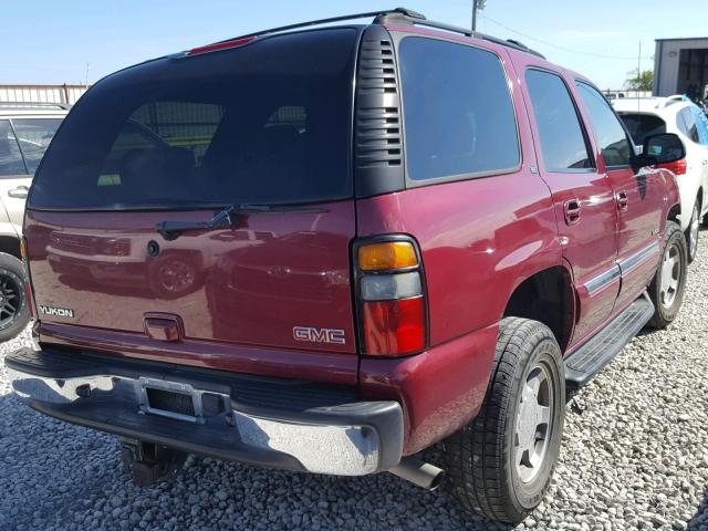 1GKEC13TX5J156206 - 2005 GMC YUKON BURGUNDY photo 4