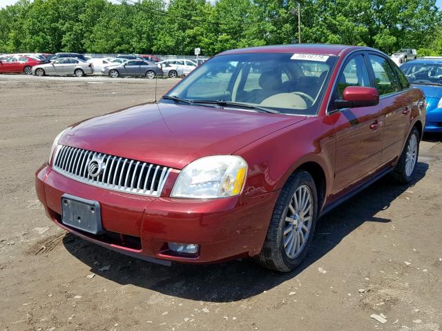 1MEHM431X5G600489 - 2005 MERCURY MONTEGO PR ბურგუნდია ფოტო 2