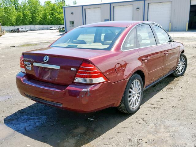 1MEHM431X5G600489 - 2005 MERCURY MONTEGO PR ბურგუნდია ფოტო 4