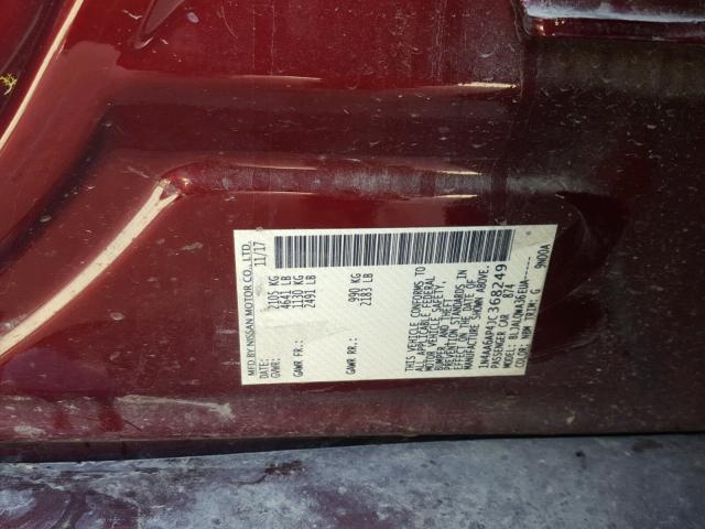 1N4AA6AP4JC368249 - 2018 NISSAN MAXIMA 3.5 RED photo 10