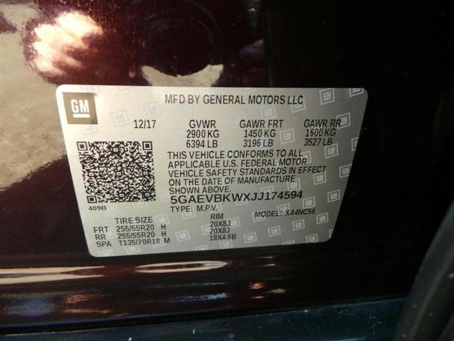 5GAEVBKWXJJ174594 - 2018 BUICK ENCLAVE PR BURGUNDY photo 7