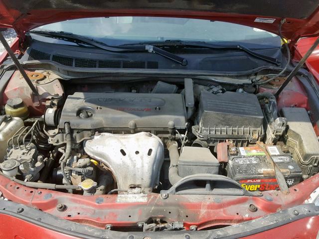 4T1BE46K19U294195 - 2009 TOYOTA CAMRY BASE RED photo 7