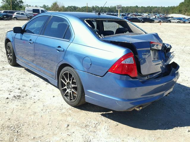 3FAHP0KC0AR193845 - 2010 FORD FUSION SPO BLUE photo 3