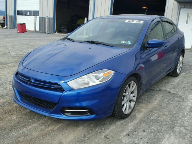 1C3CDFBH7DD708577 - 2013 DODGE DART SXT BLUE photo 2