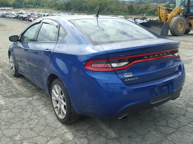 1C3CDFBH7DD708577 - 2013 DODGE DART SXT BLUE photo 3