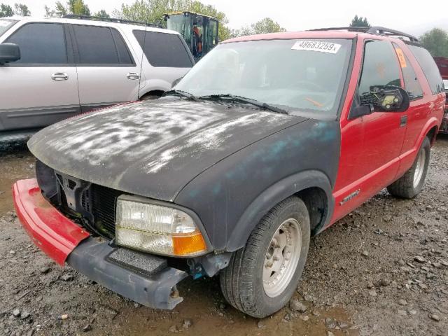 1GKCS18W71K266714 - 2001 GMC JIMMY RED photo 2