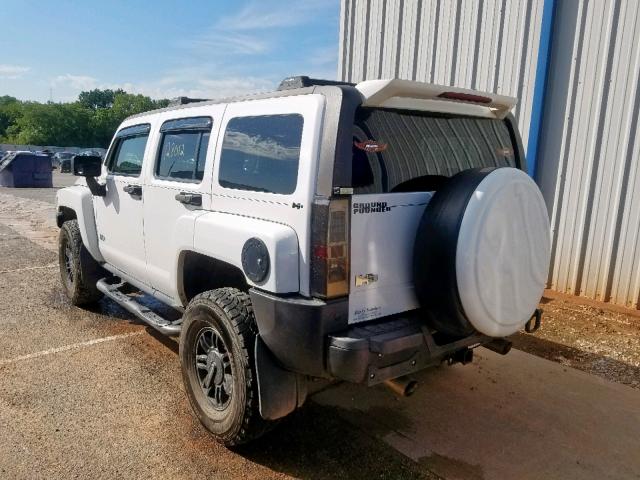 5GTEN13E098112440 - 2009 HUMMER H3 WHITE photo 3