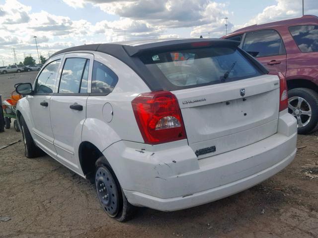 1B3HB48B17D259465 - 2007 DODGE CALIBER SX WHITE photo 3