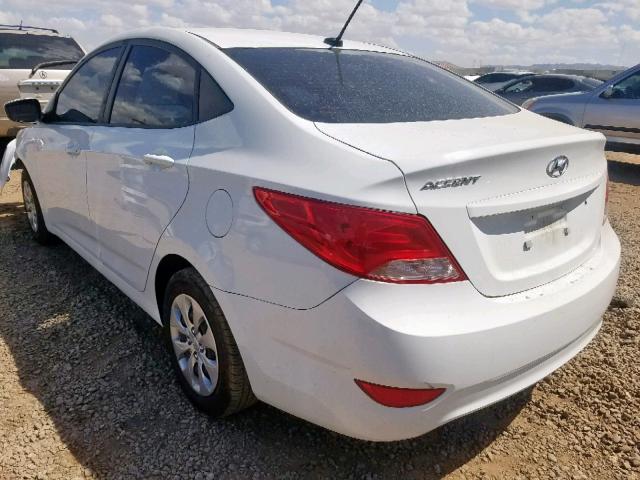 KMHCT4AEXHU172316 - 2017 HYUNDAI ACCENT SE WHITE photo 3