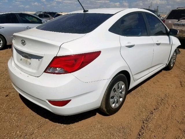 KMHCT4AEXHU172316 - 2017 HYUNDAI ACCENT SE WHITE photo 4