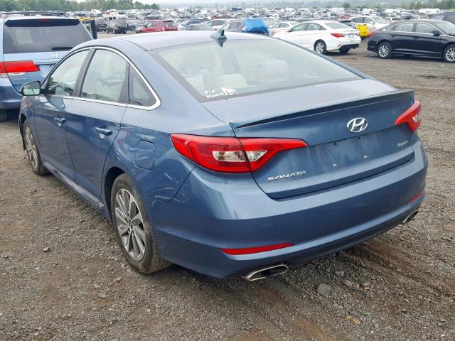 5NPE34AF3FH056937 - 2015 HYUNDAI SONATA SPO BLUE photo 3