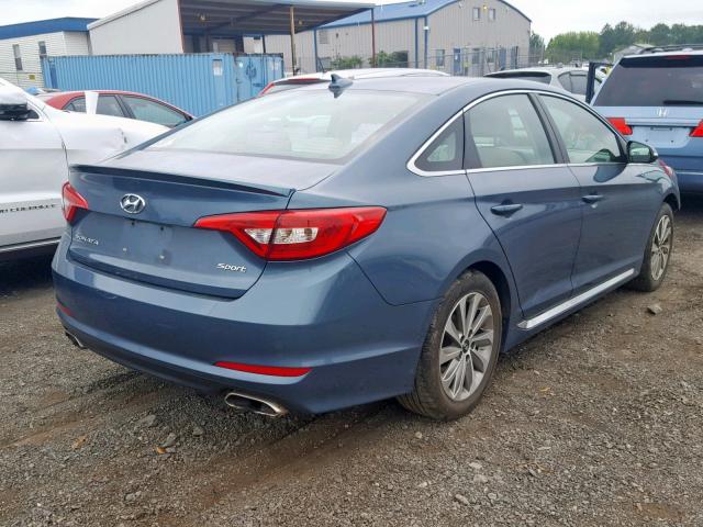 5NPE34AF3FH056937 - 2015 HYUNDAI SONATA SPO BLUE photo 4