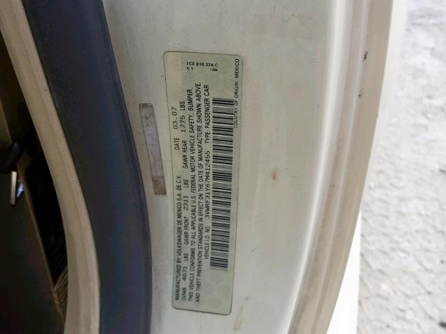 3VWRF31Y67M412455 - 2007 VOLKSWAGEN NEW BEETLE კრემისფერი ფოტო 10