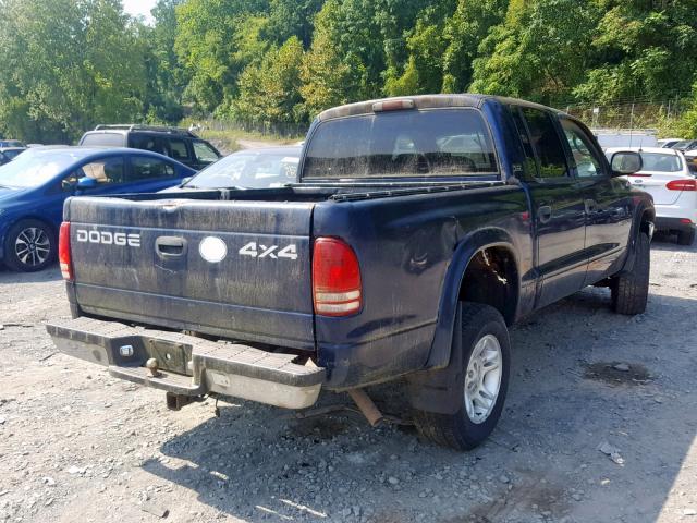 1B7GG2AN91S105173 - 2001 DODGE DAKOTA QUA BLUE photo 4