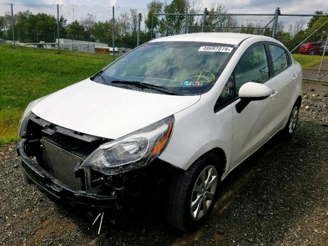 KNADM4A30D6182773 - 2013 KIA RIO LX WHITE photo 2