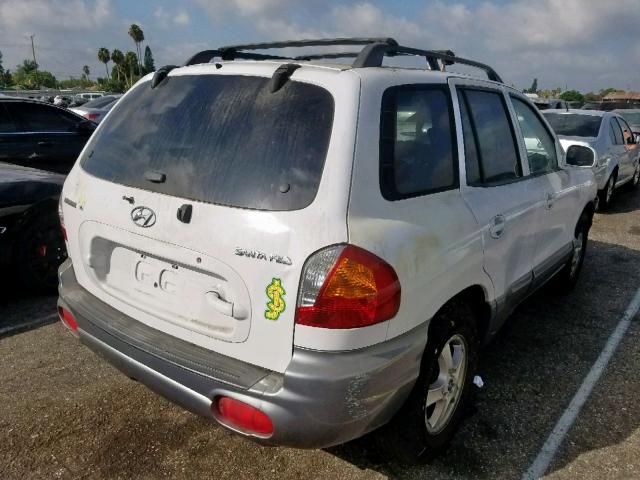 KM8SB12B04U644213 - 2004 HYUNDAI SANTA FE G WHITE photo 4