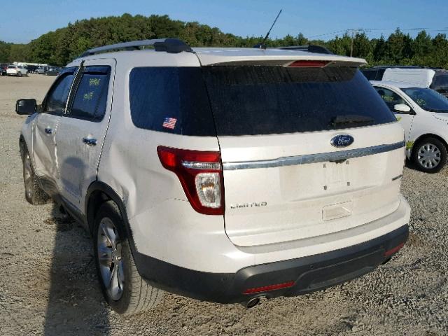 1FM5K7F84EGB69390 - 2014 FORD EXPLORER L WHITE photo 3