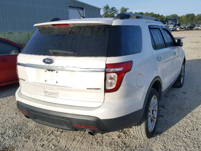 1FM5K7F84EGB69390 - 2014 FORD EXPLORER L WHITE photo 4