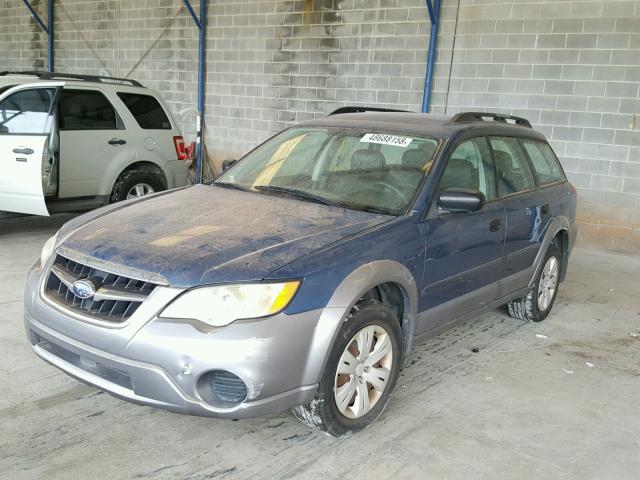 4S4BP60C697316763 - 2009 SUBARU OUTBACK BLUE photo 2