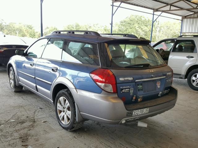 4S4BP60C697316763 - 2009 SUBARU OUTBACK BLUE photo 3