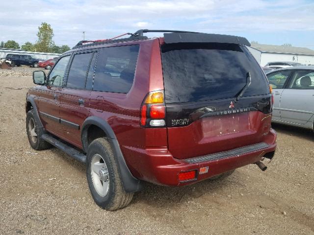 JA4MT31H1YP026005 - 2000 MITSUBISHI MONTERO SP MAROON photo 3