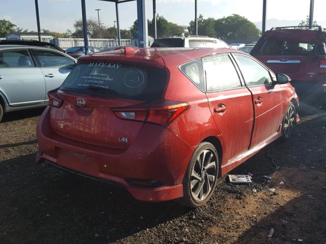 JTNKARJE5GJ508307 - 2016 TOYOTA SCION IM RED photo 4