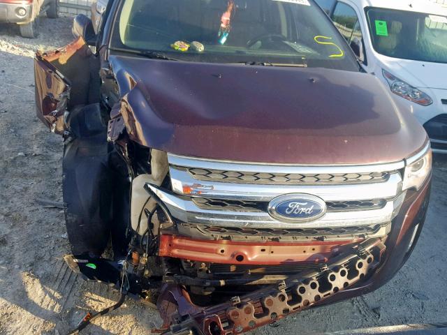 2FMDK3JC6BBA96106 - 2011 FORD EDGE SEL BURGUNDY photo 9