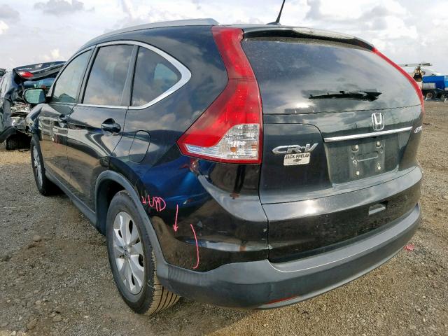 5J6RM4H74CL003565 - 2012 HONDA CR-V EXL BLACK photo 3