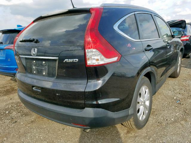 5J6RM4H74CL003565 - 2012 HONDA CR-V EXL BLACK photo 4