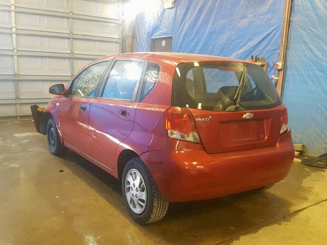 KL1TD66697B759557 - 2007 CHEVROLET AVEO BASE 红色 照片 3