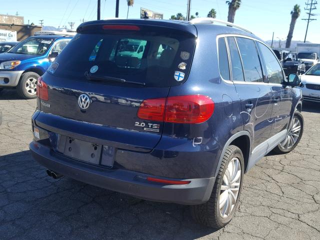 WVGBV3AX7DW067135 - 2013 VOLKSWAGEN TIGUAN S BLUE photo 4