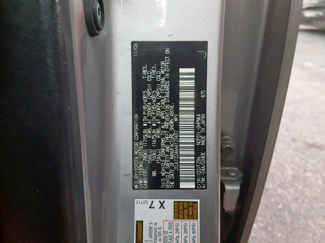 JTLKT324664123437 - 2006 TOYOTA SCION XB 灰色 照片 10