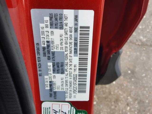 JM3KE2CY8F0465522 - 2015 MAZDA CX-5 TOURI RED photo 10