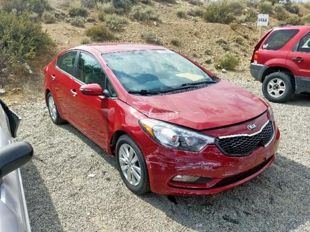 KNAFX4A84E5206589 - 2014 KIA FORTE EX RED photo 1