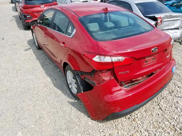 KNAFX4A84E5206589 - 2014 KIA FORTE EX RED photo 3