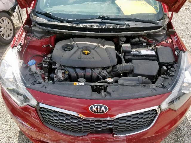 KNAFX4A84E5206589 - 2014 KIA FORTE EX RED photo 7