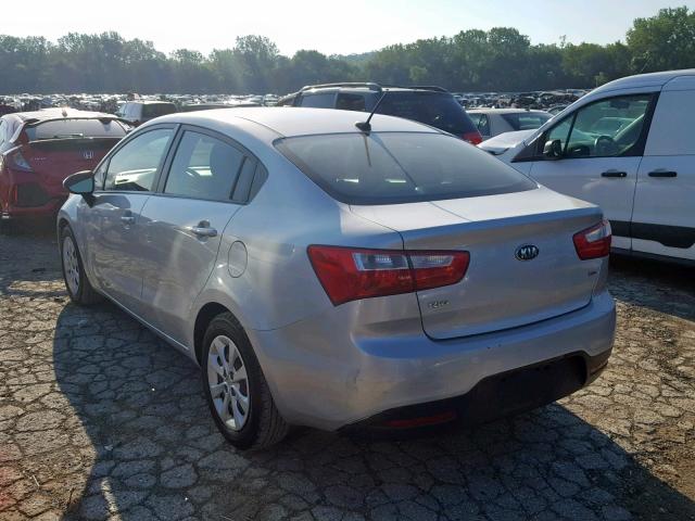 KNADM4A30E6386636 - 2014 KIA RIO LX SILVER photo 3