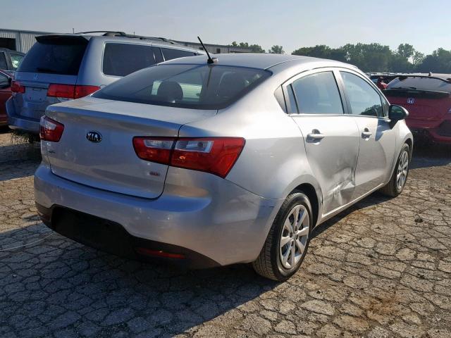 KNADM4A30E6386636 - 2014 KIA RIO LX SILVER photo 4