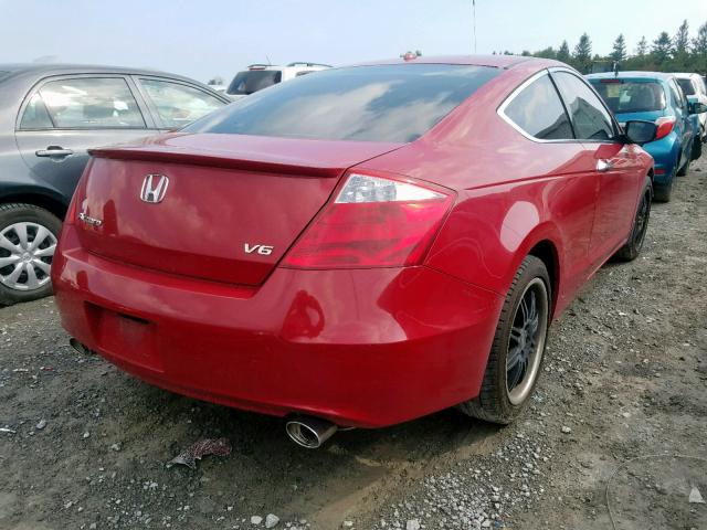 1HGCS22858A802119 - 2008 HONDA ACCORD EXL RED photo 4