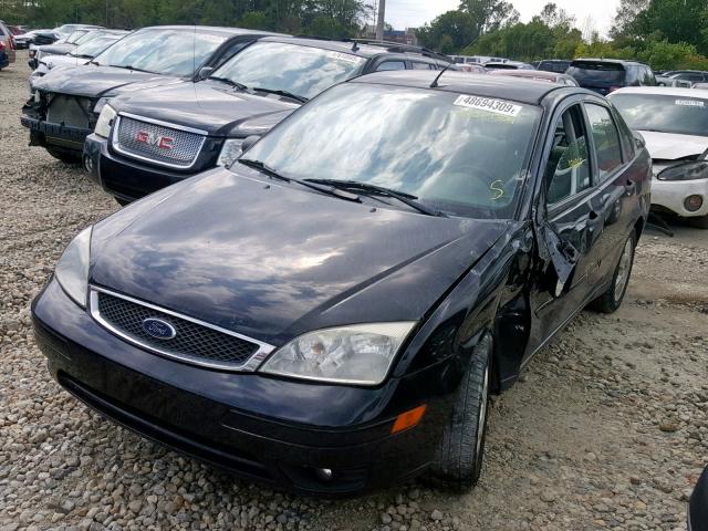 1FAHP34N57W342126 - 2007 FORD FOCUS ZX4 BLACK photo 2